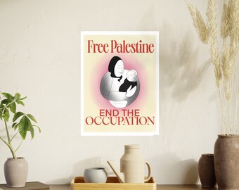 FREE SHIP Free Palestine End the Occupation Print by artist Jools Annie