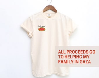 Little Seed Adult t-shirt, Watermelon Free Palestine Fundraiser, Fundraiser for family in Gaza