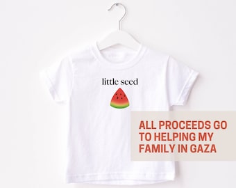 LIVRAISON GRATUITE T-shirt pour enfants Little Seed Palestine, collecte de fonds pour une famille à Gaza