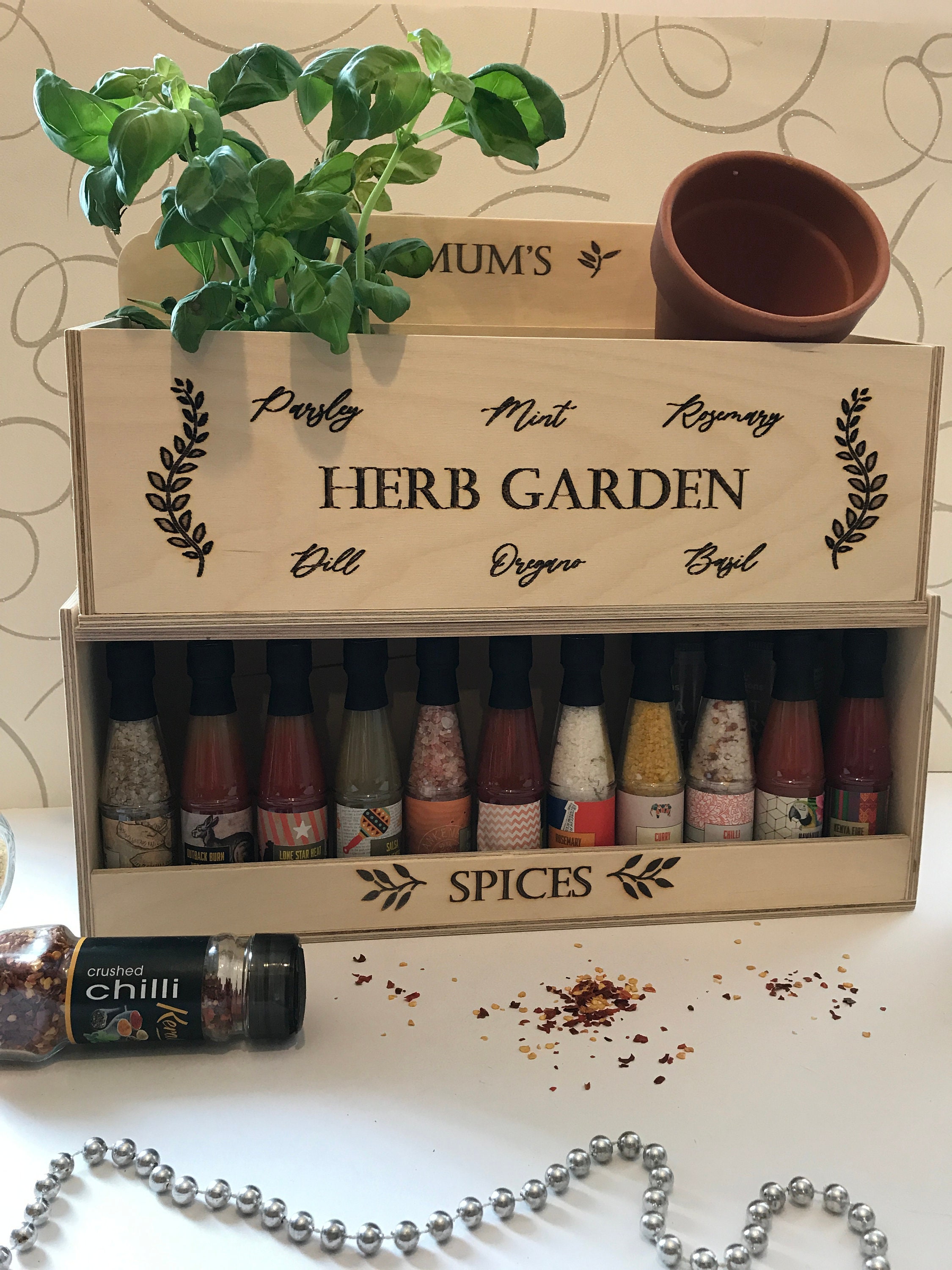 Herbs and Spices Rack with Detachable Herb garden Spice Rack Etsy
