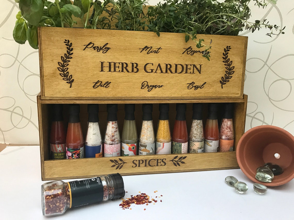Herbs and Spices Rack with Detachable Herb garden Spice Rack Etsy