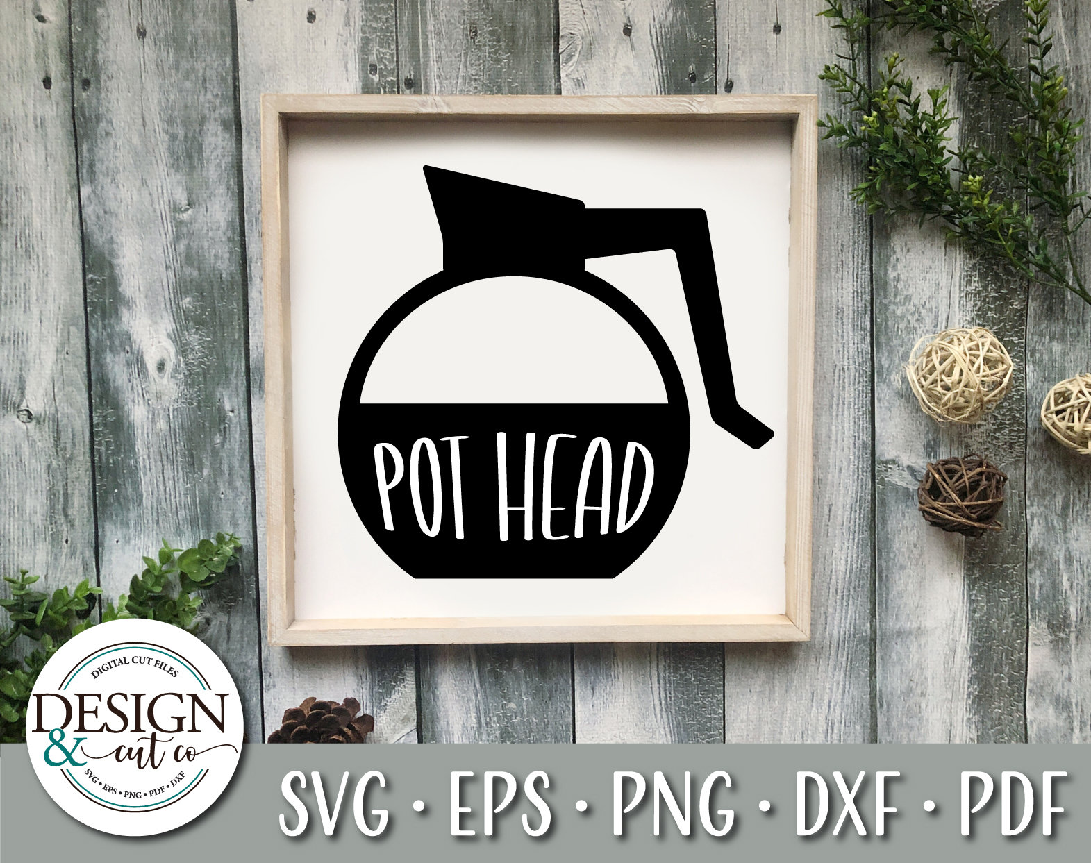 Pot Head Coffee Pot Svg Coffee Svg Pot Svg Kitchen Decor Wooden Sign
