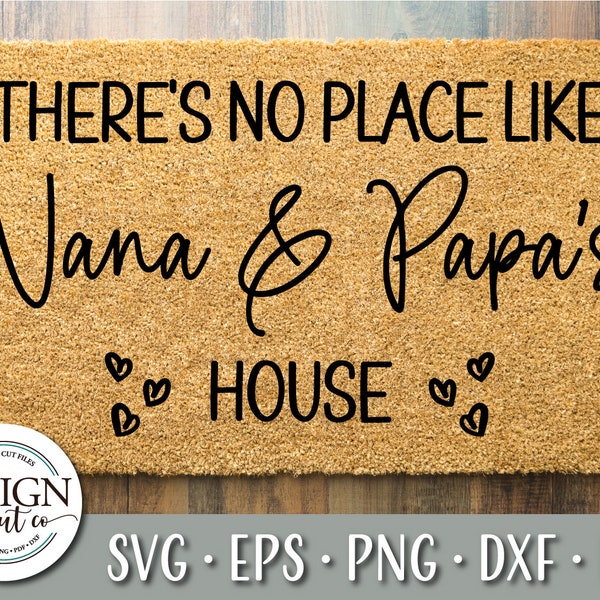 There's No Place Like Nana And Papa's House | Nana And Papa Gift | Grandparent Gift | Nana And Papa's House Doormat | Nana Gift | Papa Gift