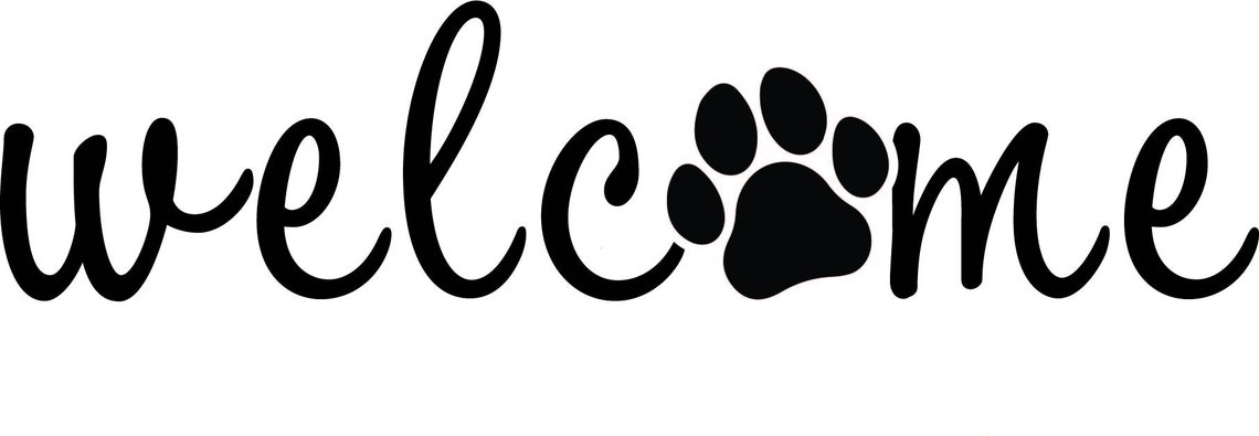 Welcome Paw Print Door Mat Vector File EPS SVG PNG | Etsy