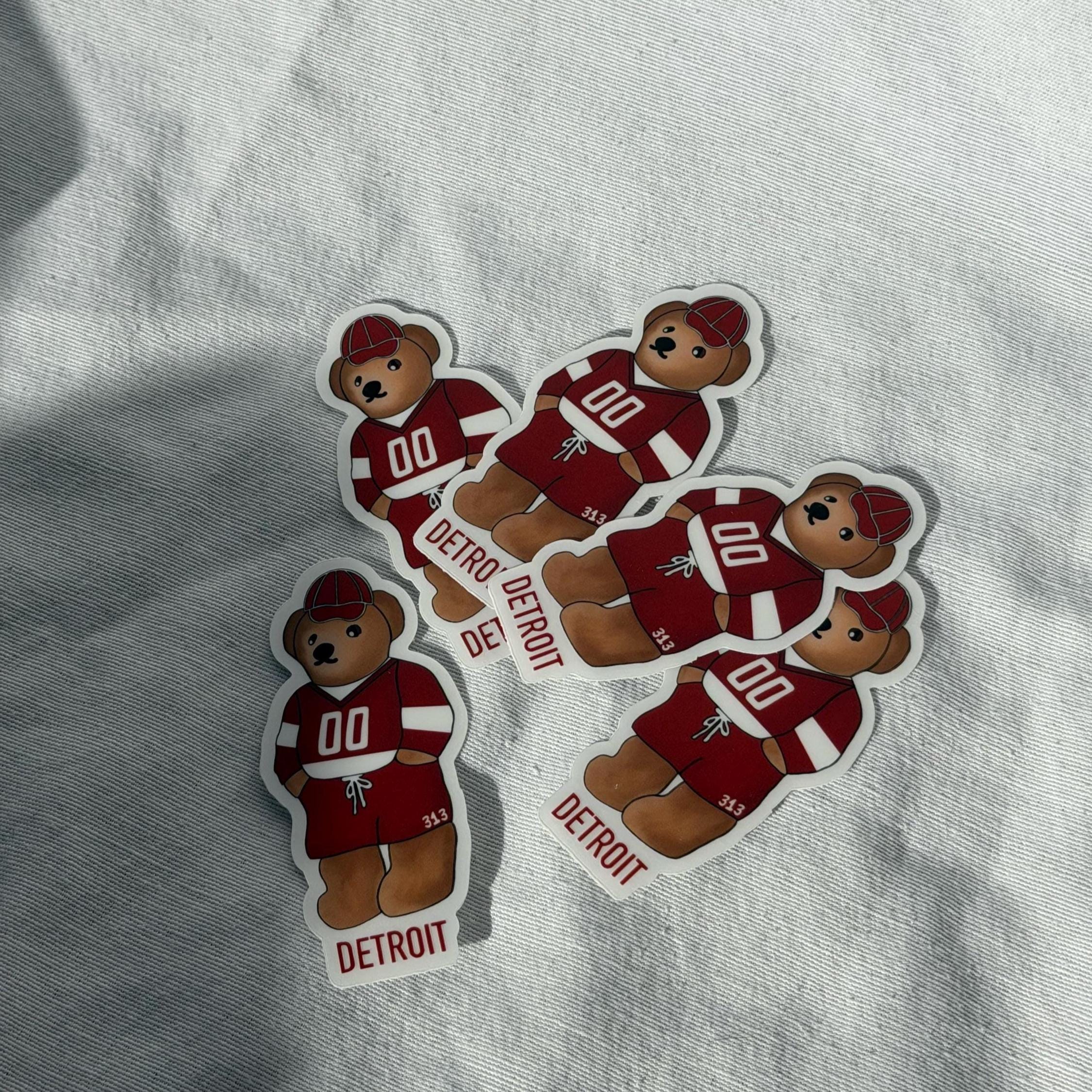Detroit Teddy Stickers (detroit Red Wings, Pistons & Tigers) - Etsy