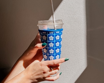 Blue Flower Koozie