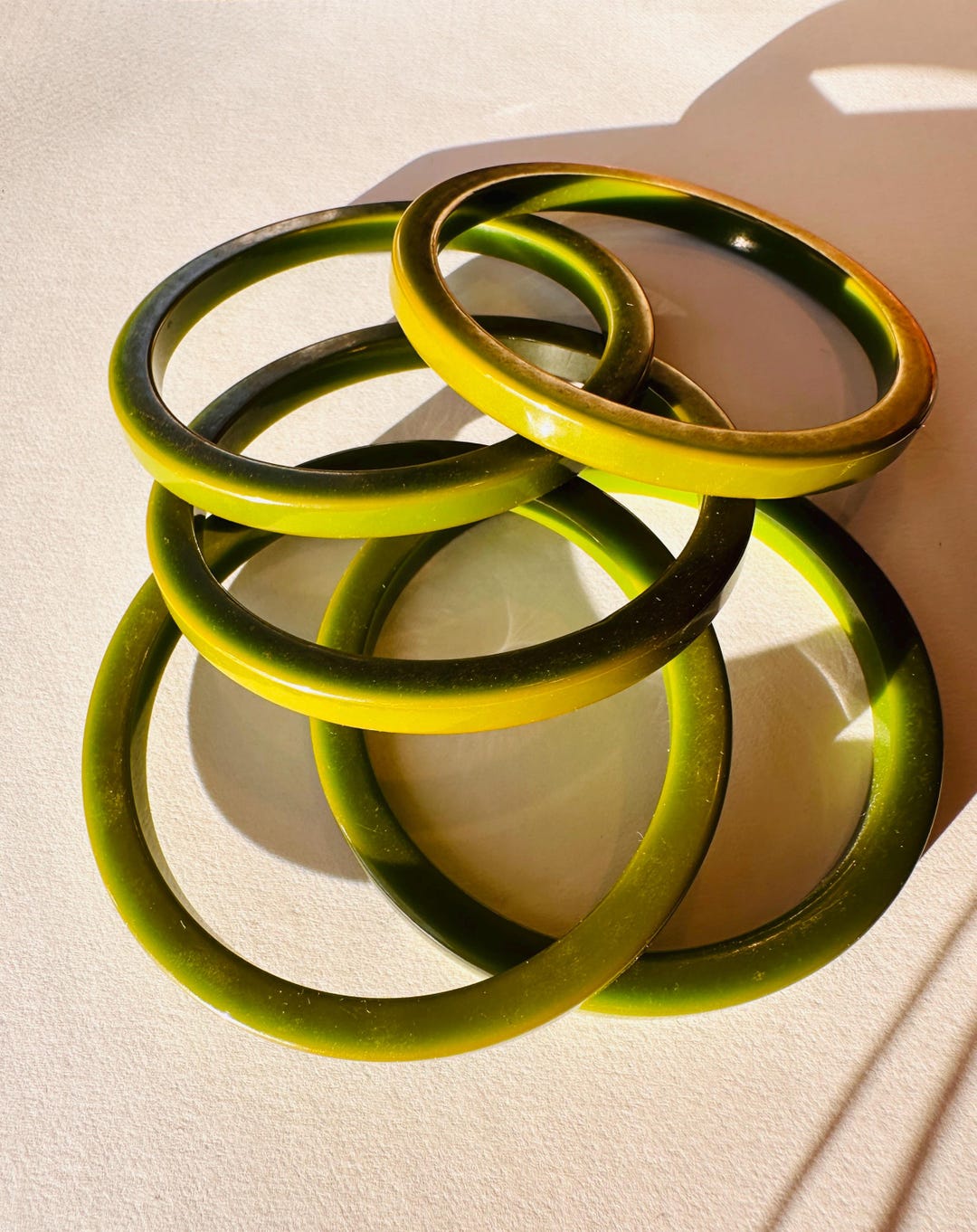 ヴィンテージ ベークライト ブレスレット 5個セット グリーン - Etsy 日本