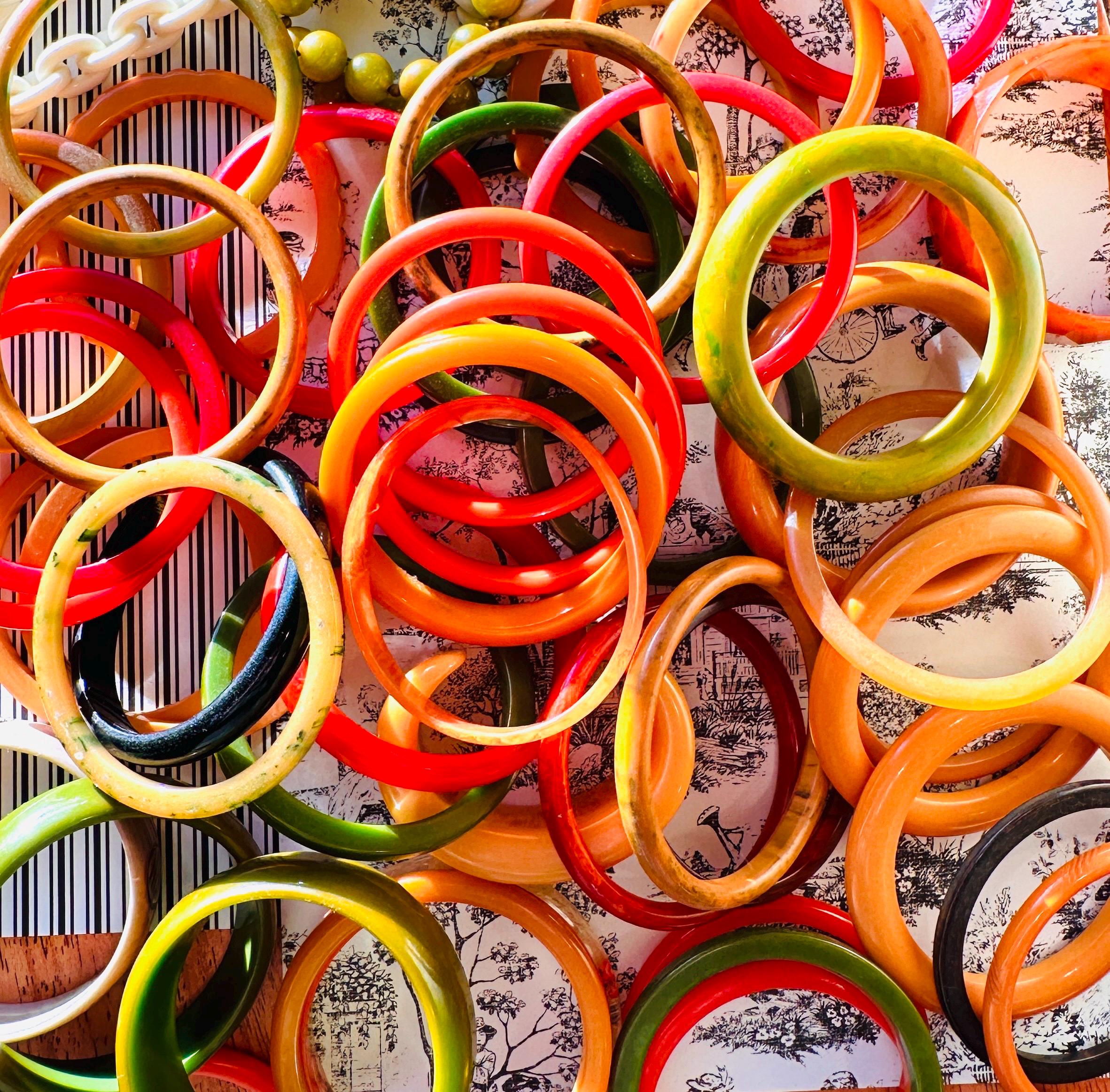 ヴィンテージ ベークライト ブレスレット 5個セット グリーン - Etsy 日本