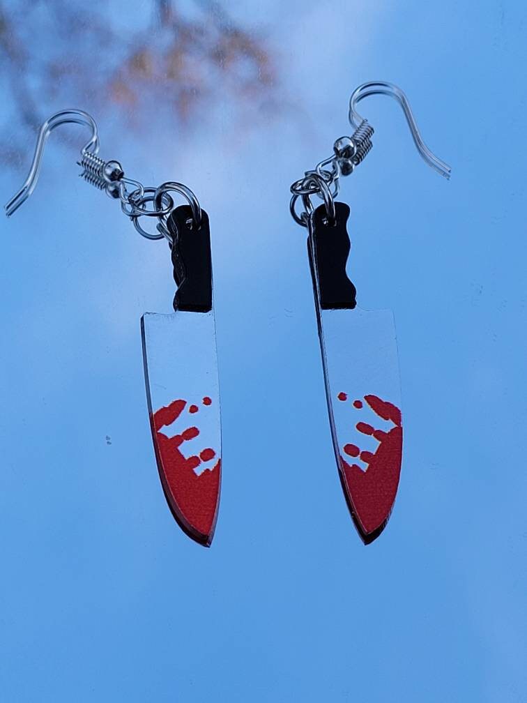 Pack De 6 Pares De Pendientes De Cuchillo Ensangrentado Para Halloween – Aretes De Terror En Forma De Daga Y Tijera Para Cosplay Y Fiestas De Disfraces