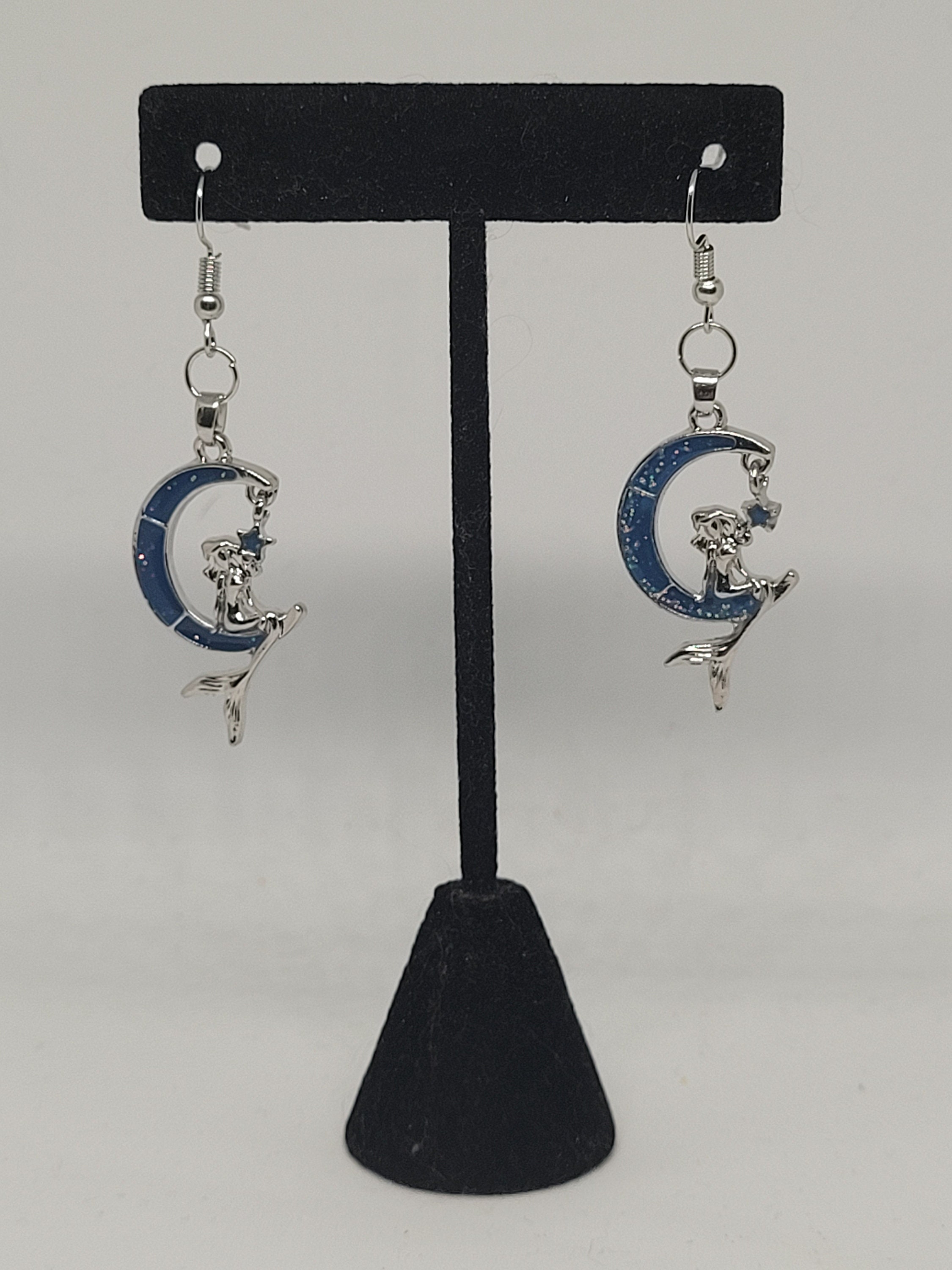 Orecchini a forma di sirena in argento Sterling