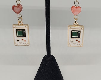 Retro handheld video game earrings, alternative statement jewelry, gamer gifts, vintage fashion accessory, summer trends, gift ideas for her
