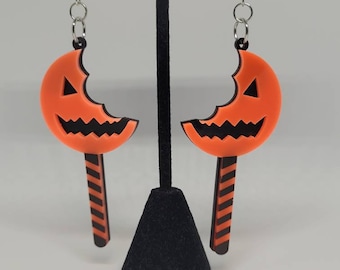 Halloween Lollipop Acrylic Dangle Earrings, Gothic Horror Jewelry, Spooky Costume Accessories, Fandom & Halloween Gift for Her