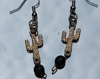 Gold Cactus Aventurine dangle earrings, Succulent jewelry, Gold earrings, Bohemian jewelry, Boho Style, Dainty jewelry, Summer jewelry