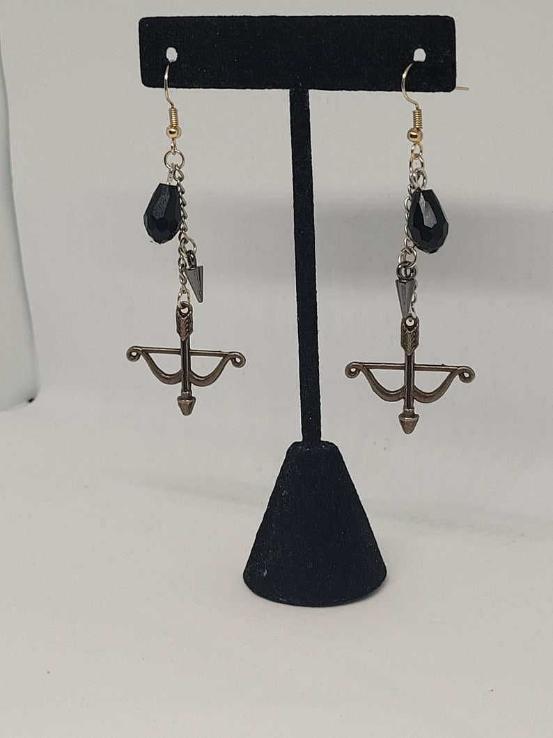 Chosen of Bane Enver Gortash dangle earrings. Baldur's Gate inspired statement jewelry, fantasy fashion accessory, nerdy gifts for her image 2