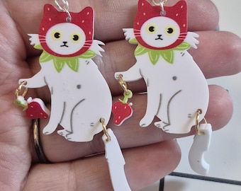 いちご猫ぬいぐるみ - Etsy 日本