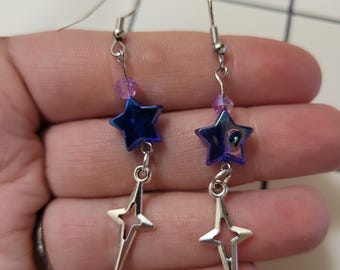 Shooting Star Earrings | Beaded Dangle Jewelry | Celestial Statement Accessory & Gifts for Her | Winter Fashion Trend