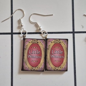Faux Book Earrings Handmade Literary Jewelry Unique Gift for Book Lovers Minimalist Reading Accessory