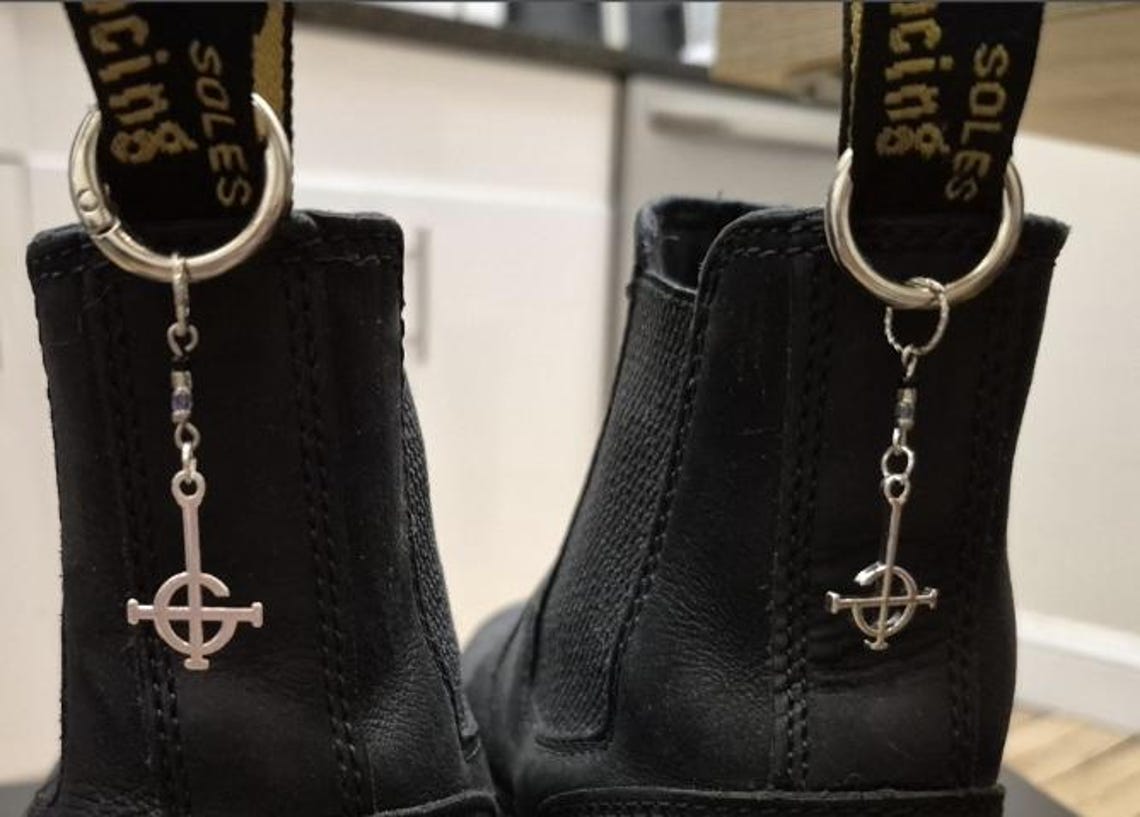 Metal Band Inspired Boot Clips, Gothic Punk Shoe Charms, Metalhead ...