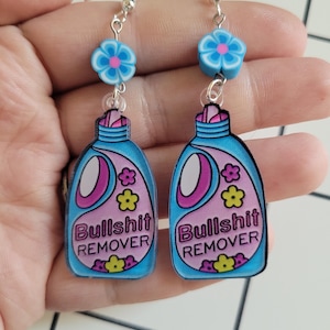Pendientes colgantes "Acaba con las tonterías": joyería atrevida, accesorio de broma para adultos, regalo divertido para mujeres.