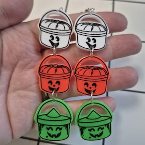 Halloween Kürbis Eimer Ohrringe: Gruseliger Halloween Schmuck