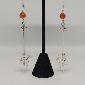Karlach Dangle Earrings: Baldur&#39;s Gate Inspired Sterling Silver Jewelry
