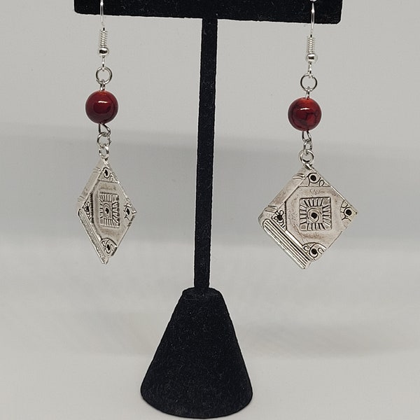 Wyll the Blade of Frontiers dangle earrings, Baldur's Gate inspired statement jewelry, video game fashion accessory, gift ideas for gamers