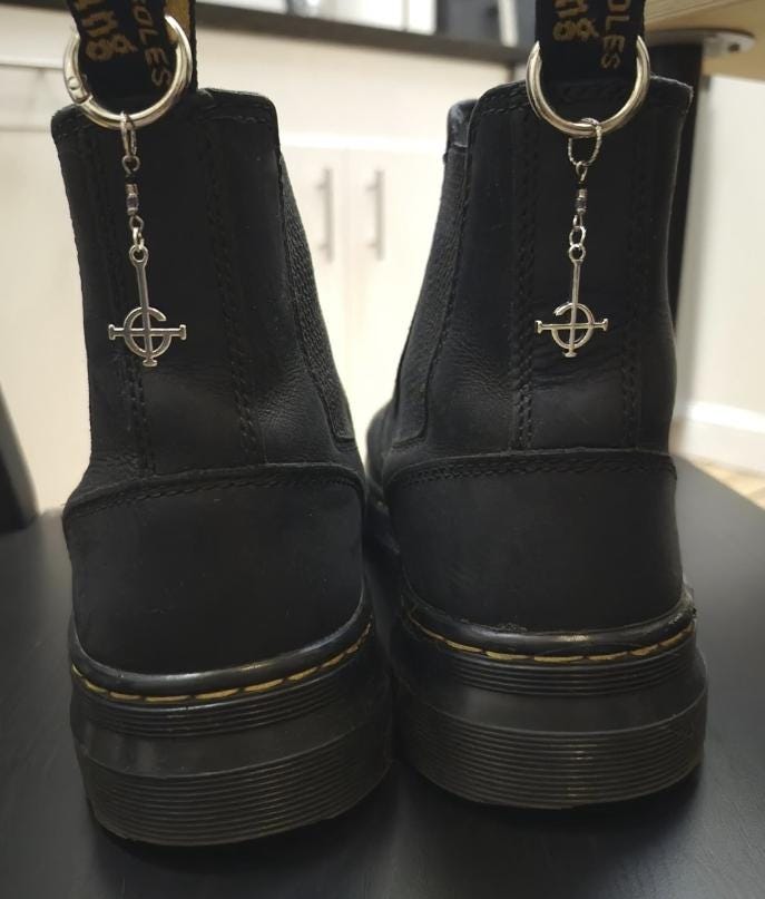 Metal Band Inspired Boot Clips, Gothic Punk Shoe Charms, Metalhead ...