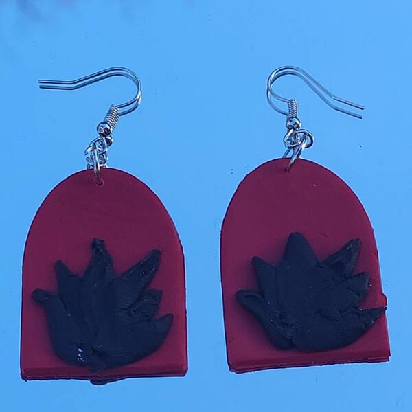 FNAF Security Breach Roxanne Wolf inspired dangle earrings, handmade clay jewelry, video game gift, fashion accessory, fandom dangles