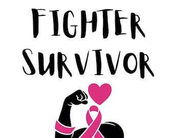 Breast Cancer Survivor Fighter Pink Ribbon PNG