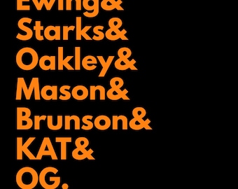 New York Knicks NY Players Legends Names Brunson Kat Ewing PNG