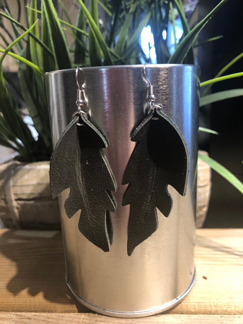 Handmade Leather \u201cJoanna Gaines\u201d style Earrings