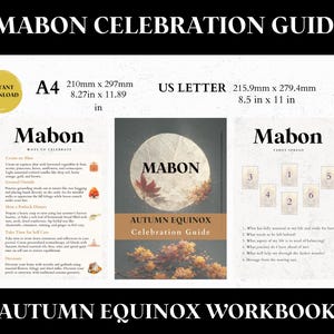 Przewodnik po równonocy jesiennej Mabon: Rytuały, podpowiedzi do dziennika, Tarot (PDF), Zeszyt ćwiczeń rytuałów żniwnych