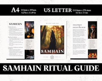 Samhain Ritual Grimoire Pages: Wiccan Sabbat Guide (Digital eBook)
