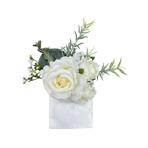 Pocket boutonniere-Frosty Green Soft white and ivory- perfect for Wedding, Ceremony,Graduation, events