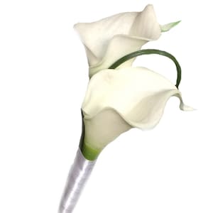 Butonierka - Real touch calla lily (w zestawie szpilka) - WYBIERZ KOLOR WSTĄŻKI