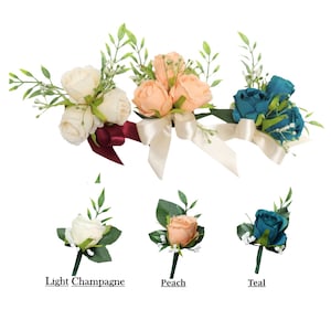 Corsage or Boutonniere-Choose rose color Prom Homecoming Dance Event keepsake flowers