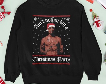 tupac xmas sweater