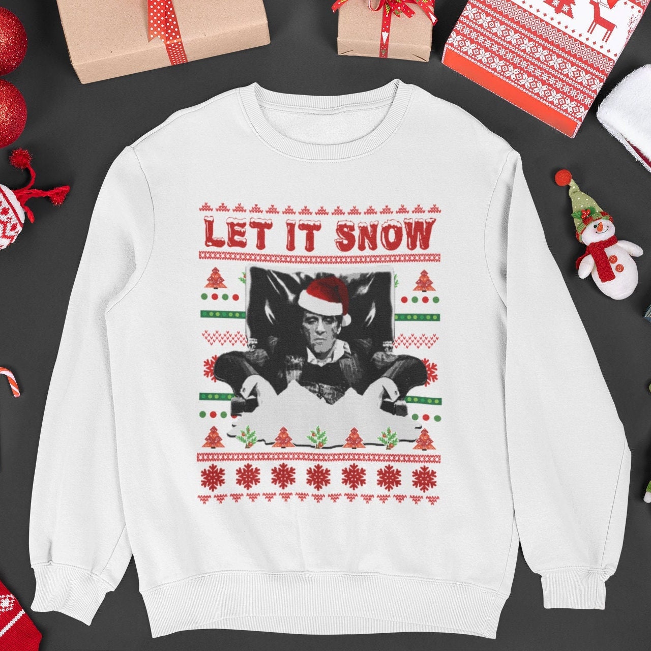 Let it snow tony montana sweater Clearance