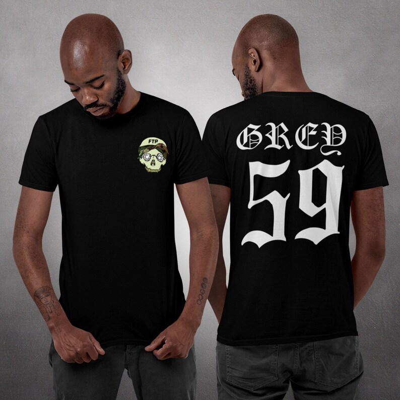 SUICIDEBOYS T-Shirt | Grey 59 | FTP Skull Art | Front  & Back Printed Unisex Tee | American Hip Hop Apparel Gift | G59 Underground Punk Rap 