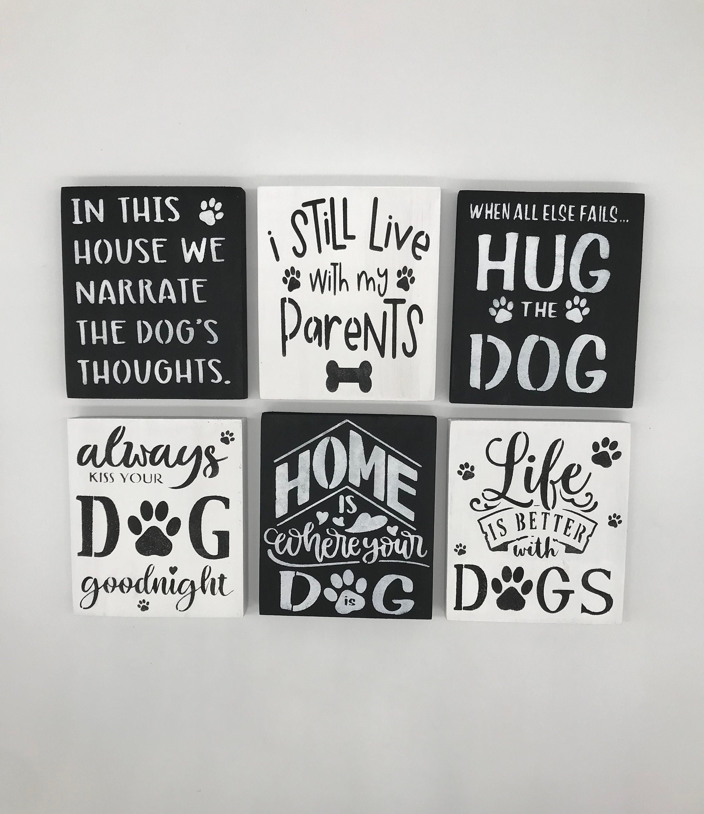 Farmhouse Wood Dog Signs, Life is Better with Dogs, Hug the Dog, Dogs make a House a Home