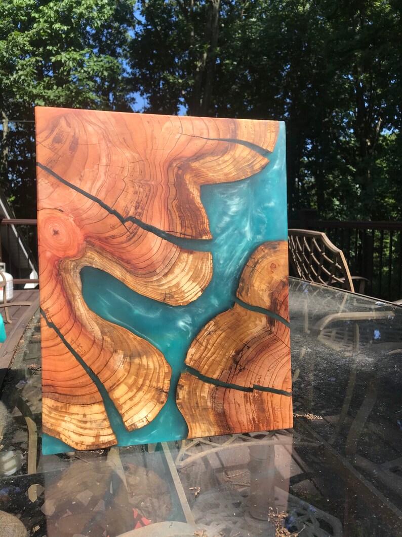 Redwood/Epoxy Wall Art Etsy