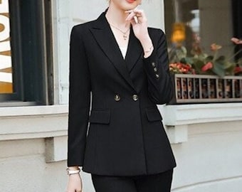 women party wear two piece suit in z black color/z black /two piece suit/top/Women's suit/Women's Suit Set/Wedding Suit.