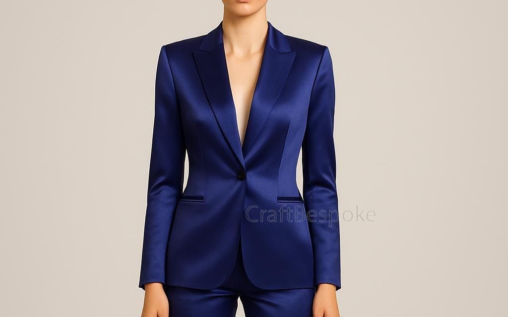 chanel iman blue dress Saori Magenta & Blue Satin Blazer Dress – Mujer Virtuosa Boutique main image 0