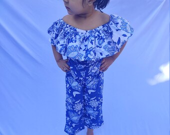 kids girls hand block printed dress for summer