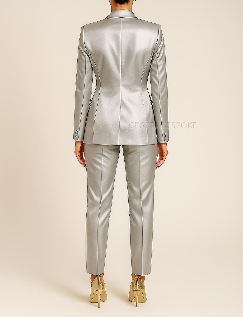 silver ladies dress suits Silver Women's Suit, Metallic Jacket, Unique Costume, Designer Blazer, Wedding Guest Outfit, Women Tuxedo, Customized Silver Jacket Set