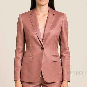Women Dark Pitch Satin Suit, Women’s Office Suit, Two Piece Pantsuit, Stylish Wedding Bridesmaids, Prom Night Suit, Elegant Formal Suit.