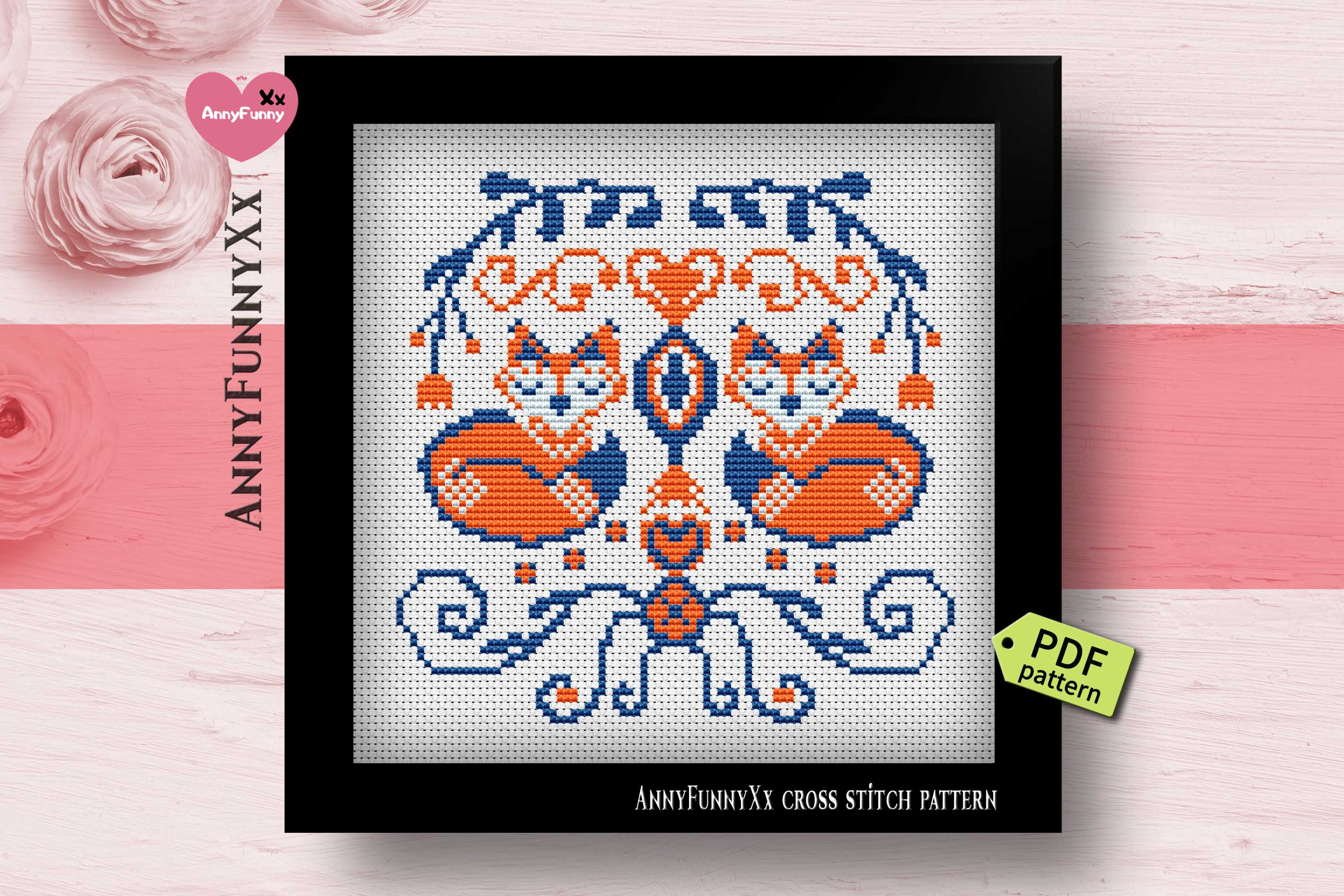 Norwegian Folk Art Cross Stitch Pattern PDF Etsy