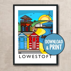 LOWESTOFT ART PRINT. Printable Digital Download. Suffolk. East Anglia.