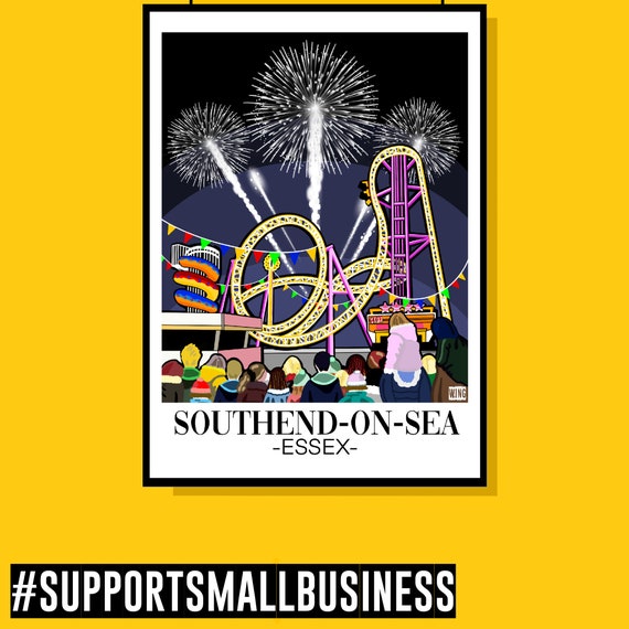 SOUTHENDONSEA PRiNT. Adventure Island. Essex. Etsy