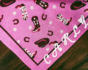 Hot Pink Western Dog Scarf – Chic Cowgirl Pet Accessory – Custom Pet Fashion